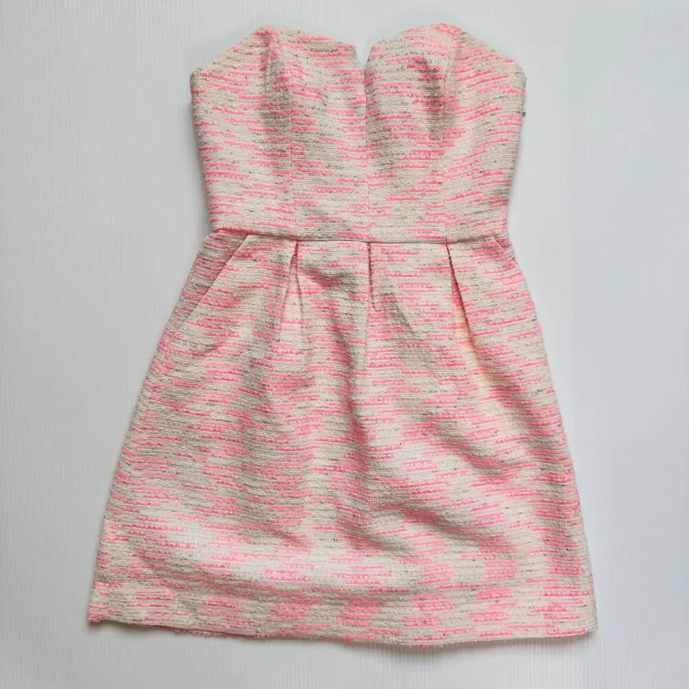 Anthropologie Moulinette Soeurs Pink Tweed Dress Women’s 0 Barbiecore Coquette - Picture 13 of 16